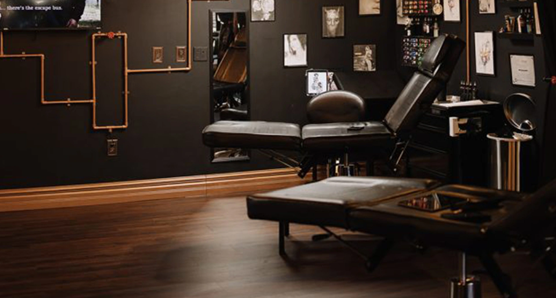 Tattoo station inside Tainted Flesh Body Art North.